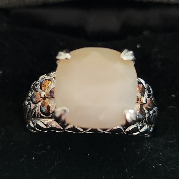 Peruvian Pink Opal in 925 Silver. Size 10 - Picture 2 of 6